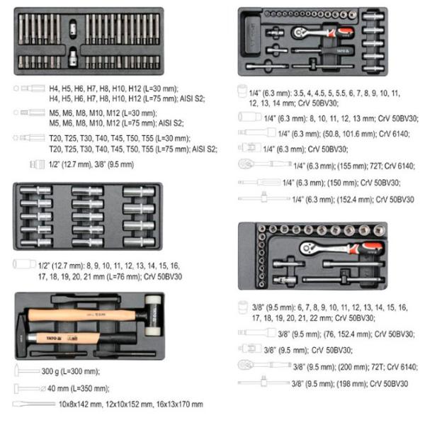Ящик для инструментов Yato YT5530 177 шт. photo 6