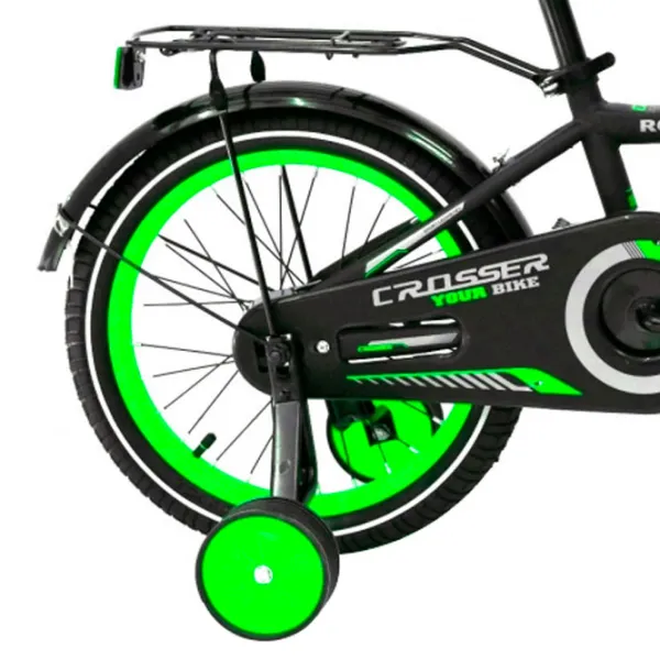 Bicicletă Crosser C13 16" Oțel/ Green Black photo 2
