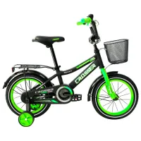Bicicletă Crosser C13 14" Oțel/ Green Black photo 2