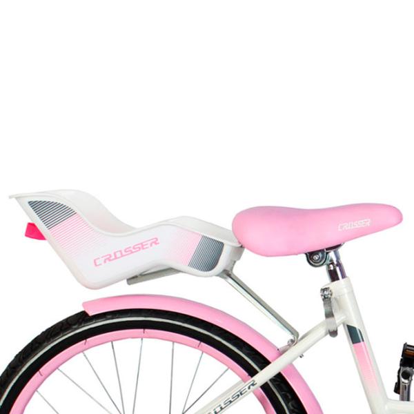 Bicicletă Crosser C3 18" Oțel/ Pink White photo 5 Bicicletă Crosser C3 18" Oțel/ Pink White photo 5