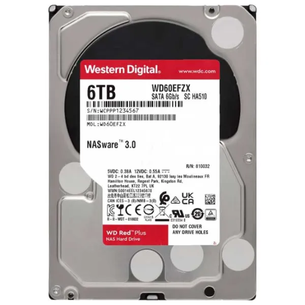 HDD Western Digital Red Plus 6 ТБ WD60EFZX/ Серебристый photo 3
