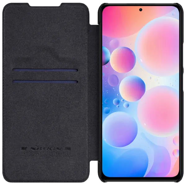 Чехол для смартфона Xiaomi Redmi Note 11 4G Nillkin/ Flip Cover/ Кожа/ Черный photo 2 Чехол для смартфона Xiaomi Redmi Note 11 4G Nillkin/ Flip Cover/ Кожа/ Черный photo 2