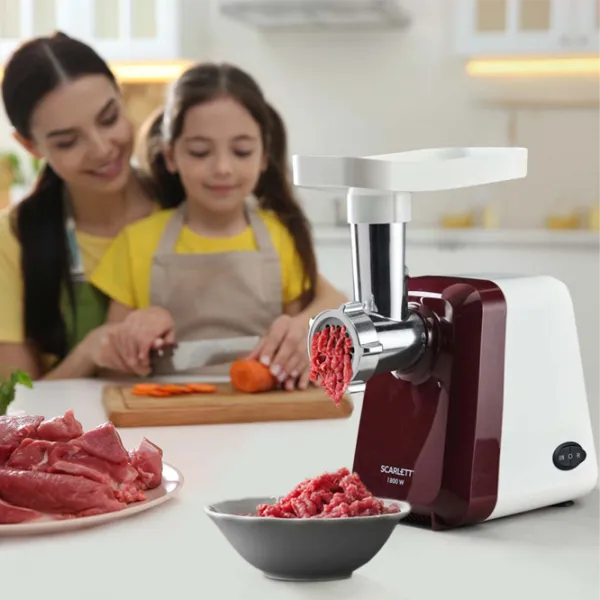 Mașină de tocat carne Scarlett SC-MG45S62 1800 W/ 2 kg/ min/ Red photo 6
