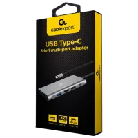 Адаптер Cablexpert A-CM-COMBO3-01 USB Type-C/ Серый photo 3