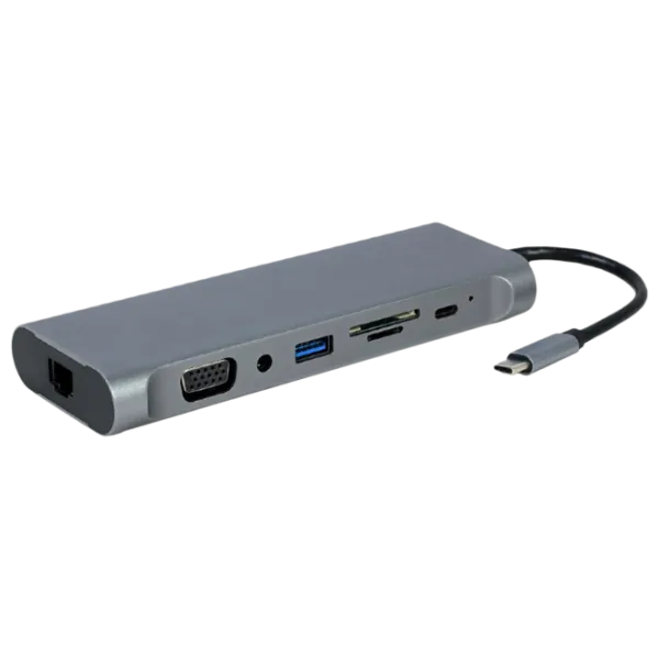 Adapter Cablexpert A-CM-COMBO8-01 USB Type-C/ Gray photo 2