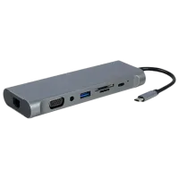 Adapter Cablexpert A-CM-COMBO8-01 USB Type-C/ Gray photo 2