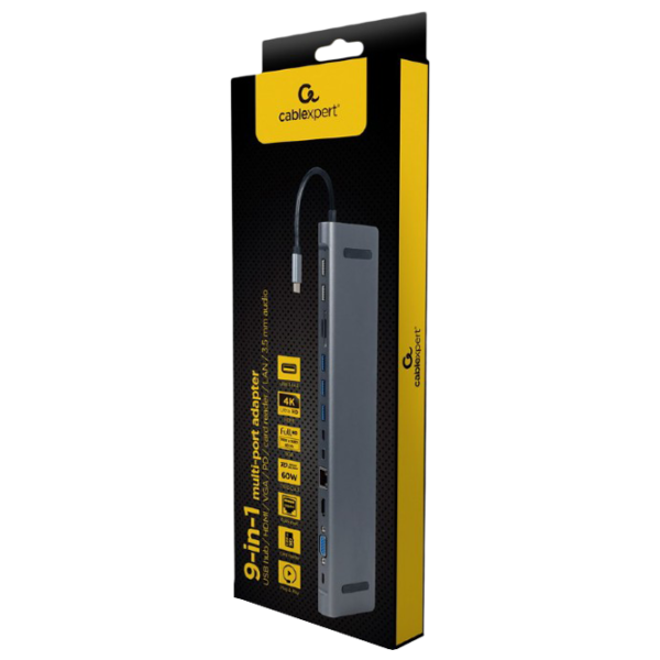 Adapter Cablexpert A-CM-COMBO9-01 USB Type-C/ Gray photo 4