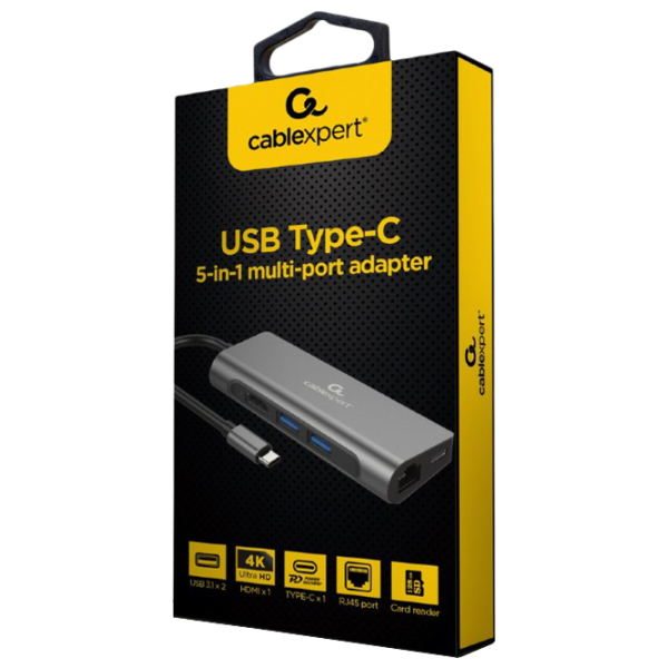 Адаптер Cablexpert A-CM-COMBO5-01 USB Type-C/ Серый photo 3