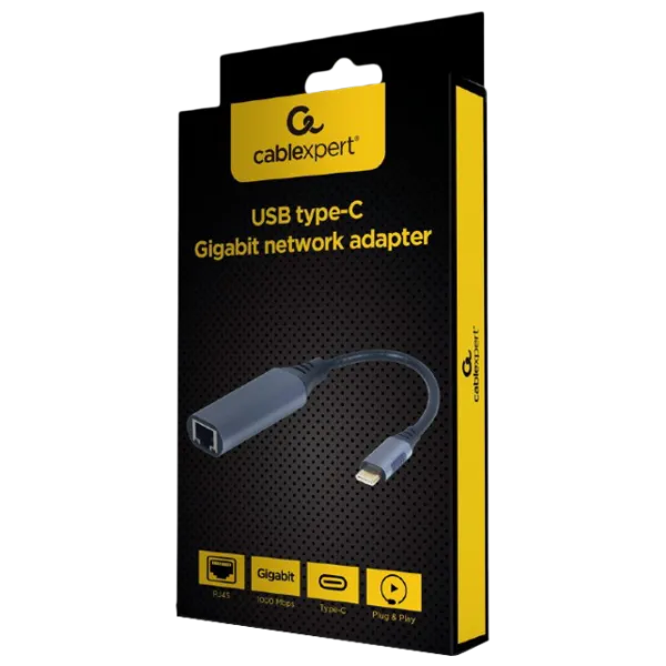 Adapter Cablexpert A-USB3C-LAN-01 USB Type-C/ Gray photo 3