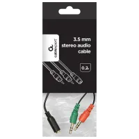 Аудио кабель Cablexpert 3.5 mm + 3.5 mm 0.2 m/ Черный photo 3