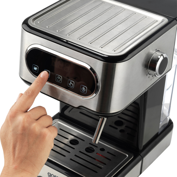 Espressor Gorenje ESCM15DBK Рожковая / 1.5 л / Нержавеющая сталь photo 2