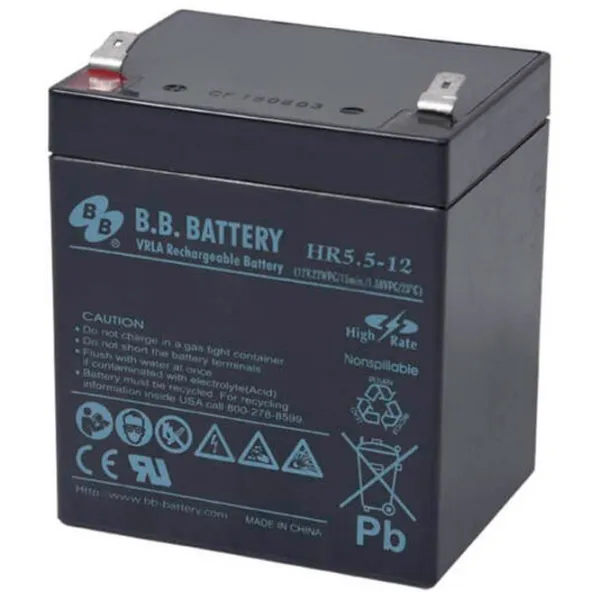 Acumulator pentru UPS B.B. HRC 12 V 5.5 Ah Black photo 2