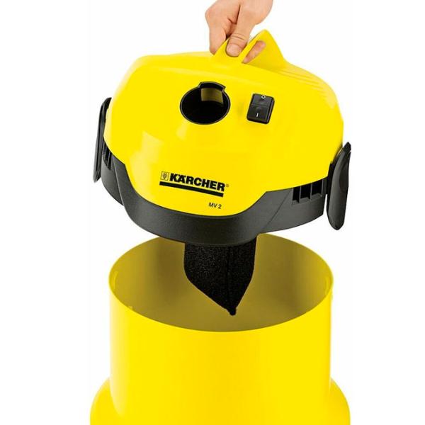 Aspirator industrial KARCHER WD 2 1.629-783.0 + Gofrafilter Gofrafilter Yellow 1000 W/ Yellow photo 5