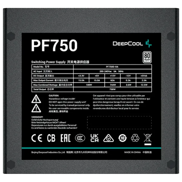 Блок питания Deepcool PF750 80 PLUS/ 750 Вт photo 2