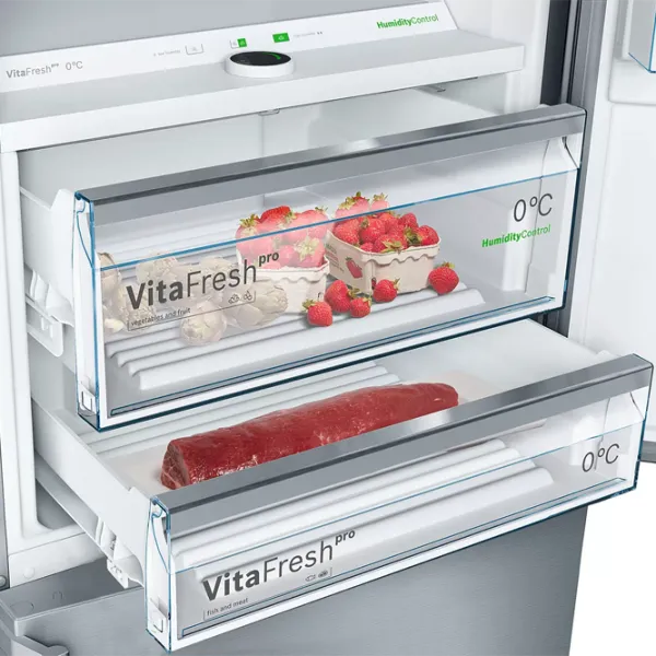 Frigider Bosch KGF56PIDP cu congelator jos 483 l / 193 cm / Inox photo 5