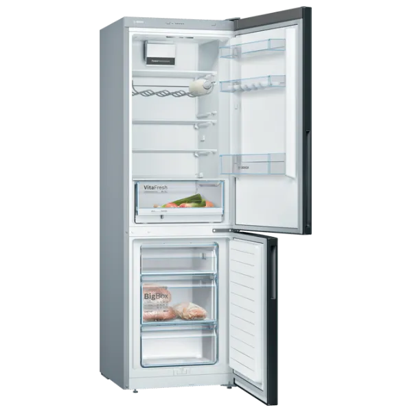 Frigider Bosch KGV36VBEAS cu congelator jos 308 l / 186 cm / Black photo 3