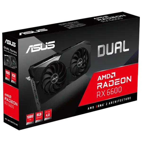 Placă video Asus Radeon RX 6600 Dual PCI Express x16 4.0 / 8 GB photo 6 Placă video Asus Radeon RX 6600 Dual PCI Express x16 4.0 / 8 GB photo 6