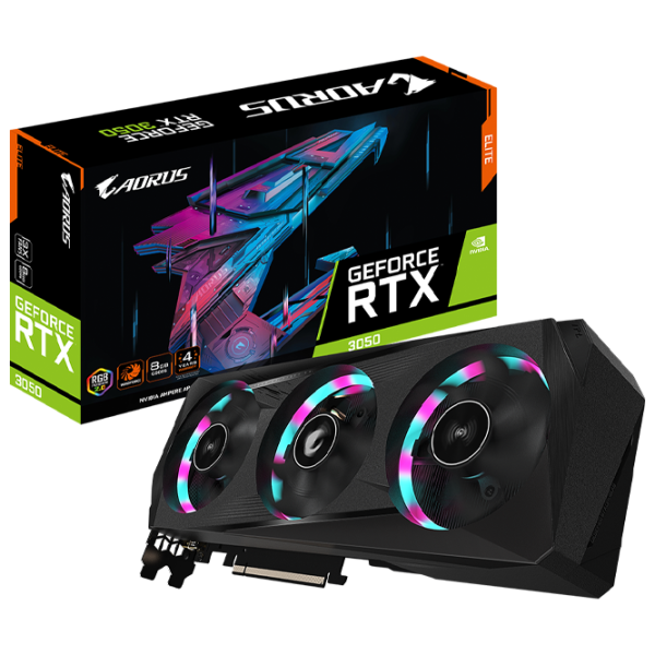 Видеокарта Gigabyte GeForce RTX 3050 LHR Aorus Elite PCI Express x16 4.0 / 8 ГБ photo 7 Видеокарта Gigabyte GeForce RTX 3050 LHR Aorus Elite PCI Express x16 4.0 / 8 ГБ photo 7