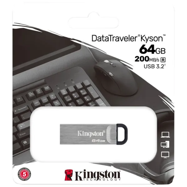 Kingston DataTravel Kyson 64 ГБ Серебряный photo 4