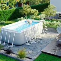 Piscină Intex 26790 8418 l/ Cu cadru/ Gray photo 5