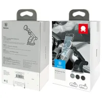 Suport pentru telefon Baseus Solid Series Telescopic Magnetic Car Mount Silver photo 8