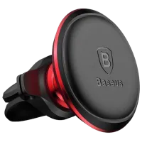Suport pentru telefon Baseus Magnet Car Mount With Cable Clip Red photo 2