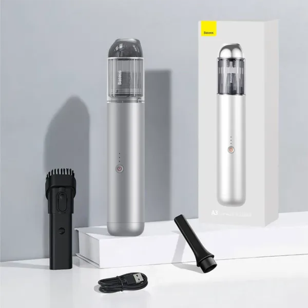 Портативный пылесос Baseus A3 135 Вт / Серебряный photo 9