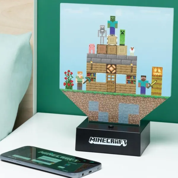 Настольная лампа фан Paladone Minecraft Build a Level Light Черный photo 4
