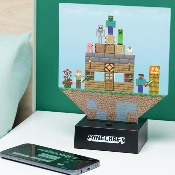 Настольная лампа фан Paladone Minecraft Build a Level Light Черный photo 4