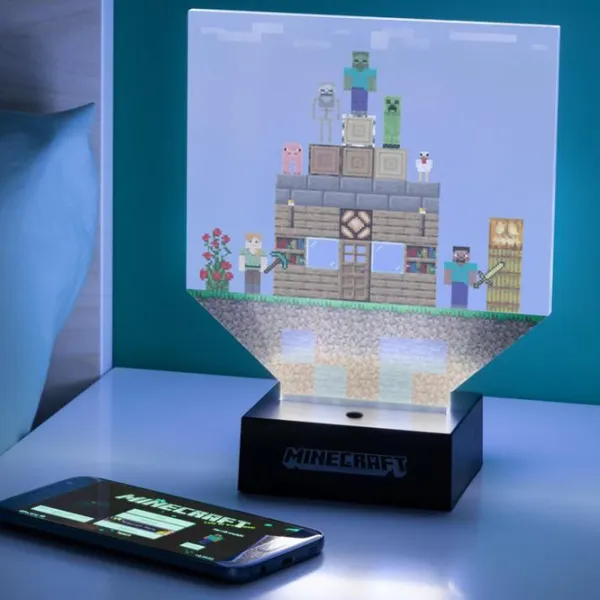 Настольная лампа фан Paladone Minecraft Build a Level Light Черный photo 5