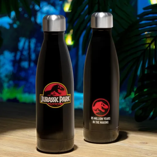 Sticlă pentru apă Fan Paladone Jurassic Park Metal Water Bottle Black photo 3