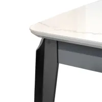 Masă de bucătărie extensibilă DecoPrim ELVERUM Ceramică/ White photo 3