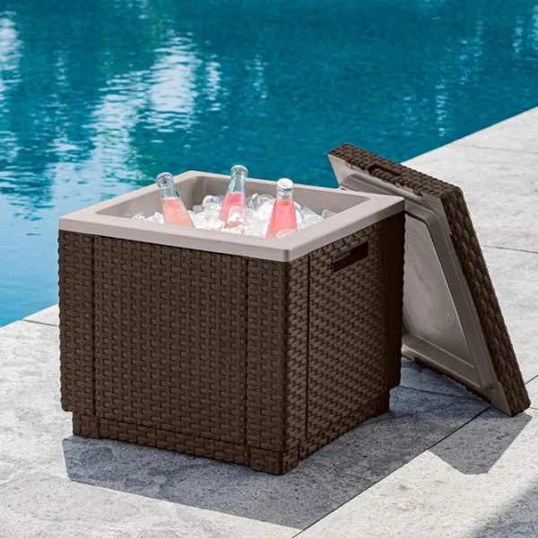 Masă de grădină Keter Ice Cube Brown (209457) Pătrat/ Brown photo 3