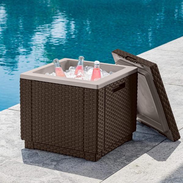 Masă de grădină Keter Ice Cube Brown (209457) Pătrat/ Brown photo 3