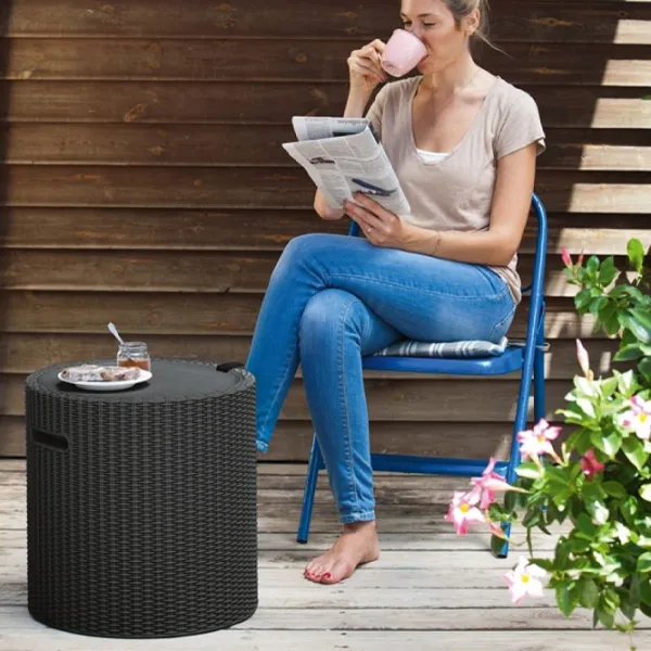 Masă de grădină Keter Cool Stool (230905) Rotund/ Anthracite photo 3