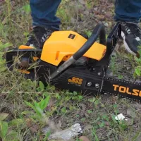 Цепная пила Tolsen 79614 бензиновая/ Желтый photo 4