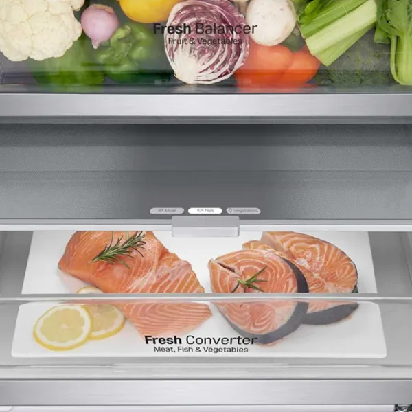 Frigider LG GW-B509SMUM cu congelator jos 384 l / 203 cm / Inox photo 10