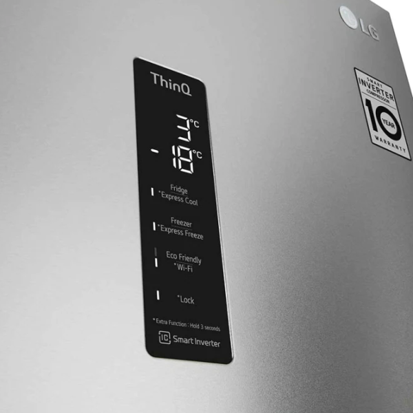 Frigider LG GW-B509SAUM cu congelator jos 384 l / 203 cm / Inox photo 7