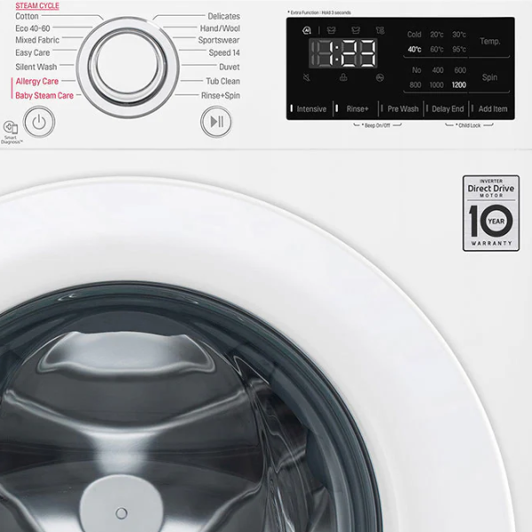 Mașină de spălat LG F2WV5S8S0E 8.5 kg / 1200 rpm / White photo 8