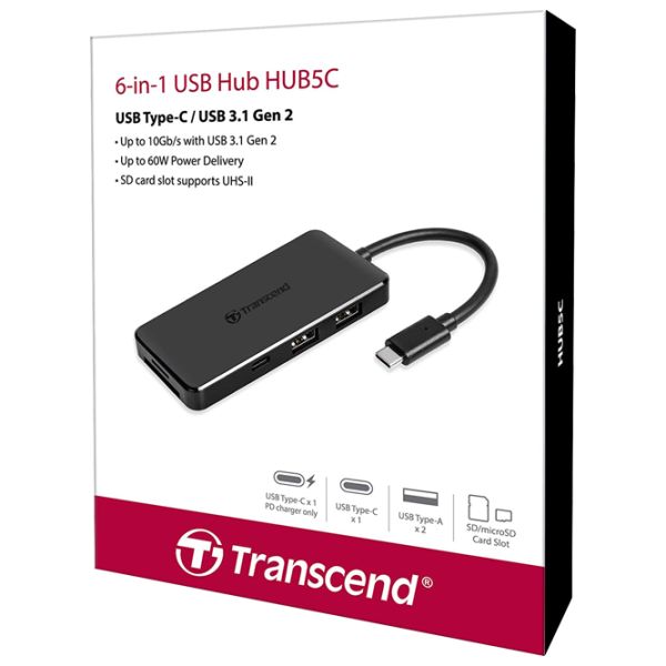 Adapter Transcend TS-HUB5C USB Type-C/ Black photo 6 Adapter Transcend TS-HUB5C USB Type-C/ Black photo 6