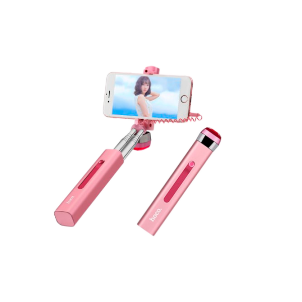 Selfie Stick Hoco K1 Mini-Jack 3.5 mm/ Pink photo 2