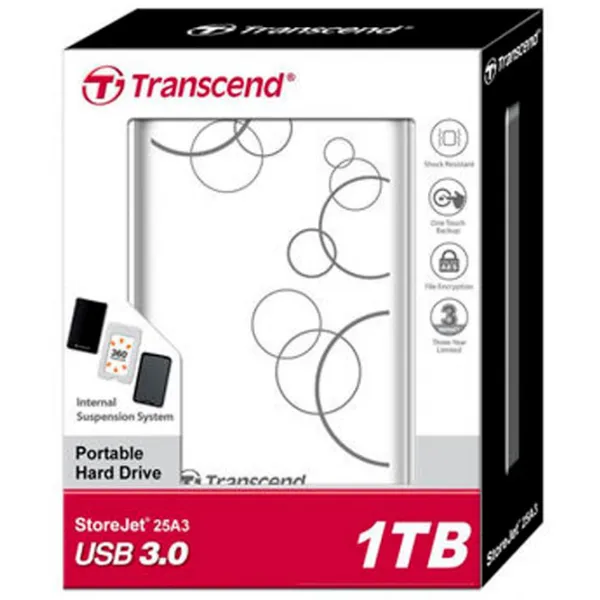 Внешний накопитель HDD Transcend StoreJet 25A3 1 ТБ TS1TSJ25A3W/ Белый photo 6