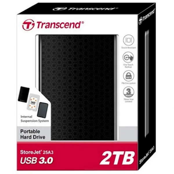 HDD Extern HDD Transcend StoreJet 25A3 2 TB TS2TSJ25A3K / Black photo 5