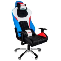 Scaun Gaming AKRACING Premium Style White Blue photo 4