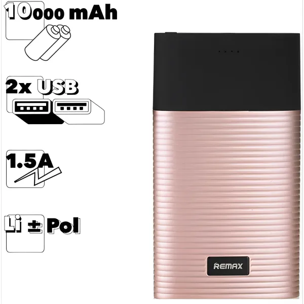 Power Bank Remax Parfume 10000 мАч/ Розовый photo 2 Power Bank Remax Parfume 10000 мАч/ Розовый photo 2
