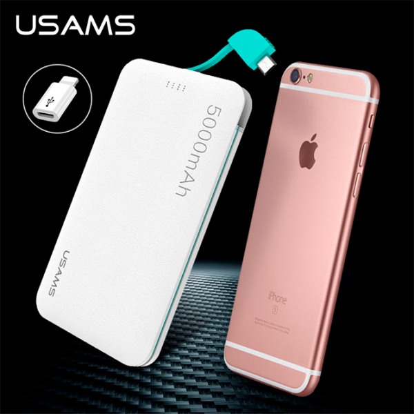 Power Bank USAMS CD04 5000 mAh/ White photo 3 Power Bank USAMS CD04 5000 mAh/ White photo 3
