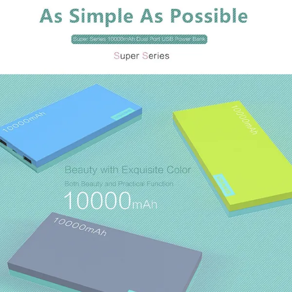 Power Bank USAMS CD01 10000 mAh/ Gray photo 4