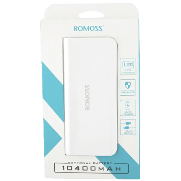 Acumulator extern Romoss Sense 4 Led 10400 mAh/ White photo 3 Acumulator extern Romoss Sense 4 Led 10400 mAh/ White photo 3