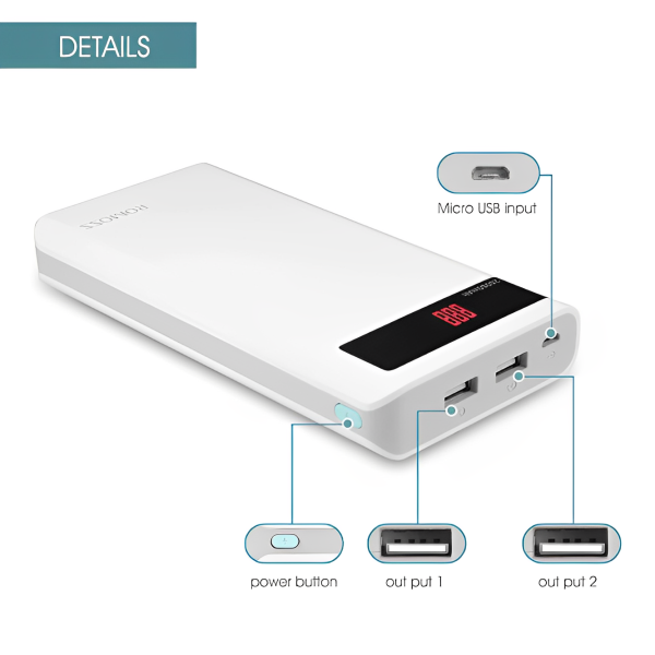 Power Bank Romoss Sense 6P 20000 mAh/ White photo 5