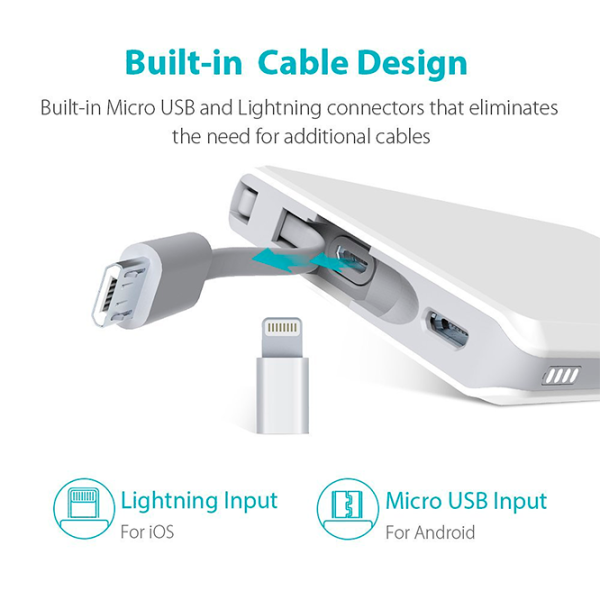 Power Bank Romoss QS05 5000 mAh/ White photo 2 Power Bank Romoss QS05 5000 mAh/ White photo 2